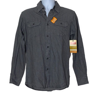 Wrangler Shirt Mens Small Gray Flex for Comfort Button Up Western New